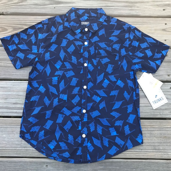 Trunk Surf & Swim Co Big Boys Shirt Tropical Blue - Picture 7 of 8